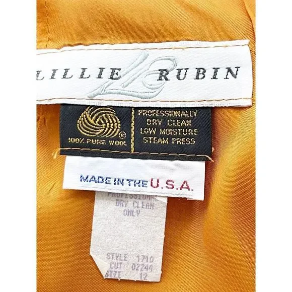 Vintage 1980's Lillie Rubin Studded Wool Knit Skirt and Blazer Suit - Picture 10 of 10